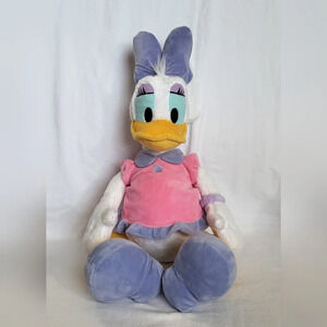 Disney Store Daisy‎ Duck Pink Purple Embroidered 17" Soft Plush Toy Collectible
